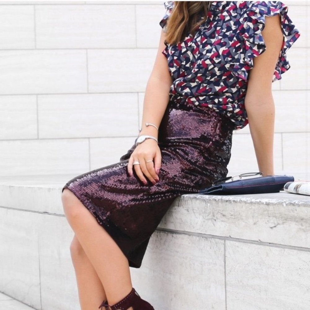 Lauren Ralph Lauren Sequin Pencil Skirt 6